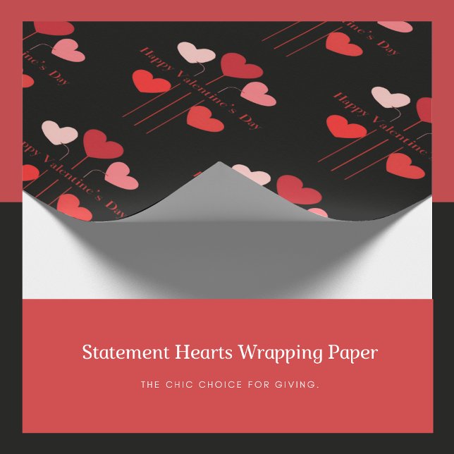 Statement Hearts Wrapping Paper (The chic choice for giving.)