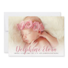 Statement Name Rosy Pink Script Baby Photo Birth