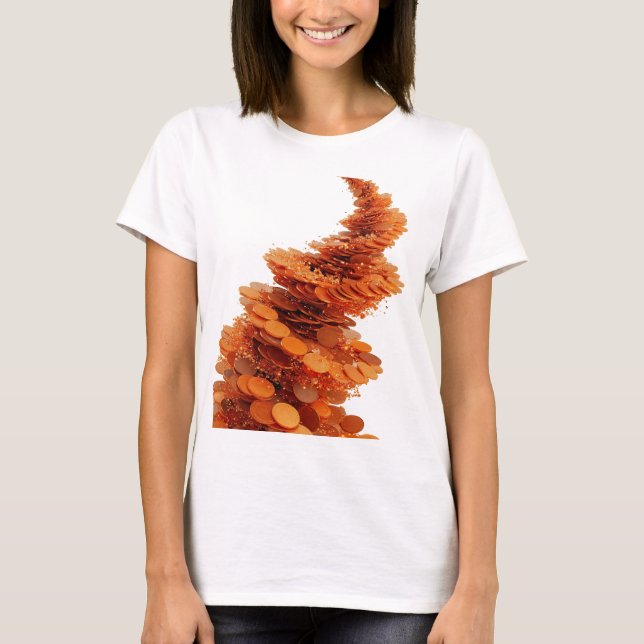 Statement Orange ABSTRACT ART Modern Design T-Shirt (Front)