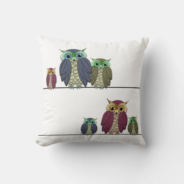 Statement Owl Throw Pillow (Front)
