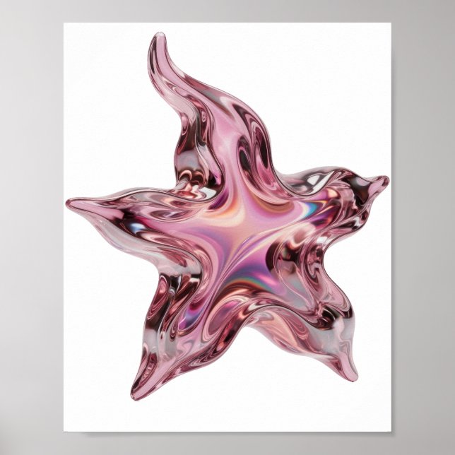 Statement Pink STAR SHAPES Print (Front)
