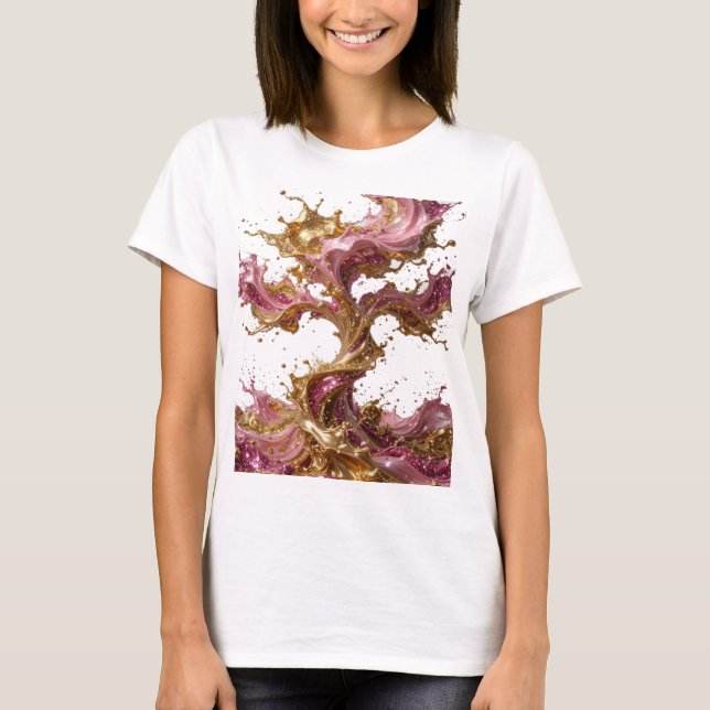 Statement Silver ABSTRACT ART Art Print v2 T-Shirt (Front)