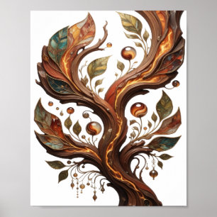 Statement Silver ABSTRACT ART Artistic Motif Poster