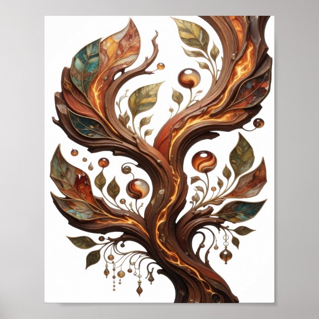 Statement Silver ABSTRACT ART Artistic Motif Poster (Front)