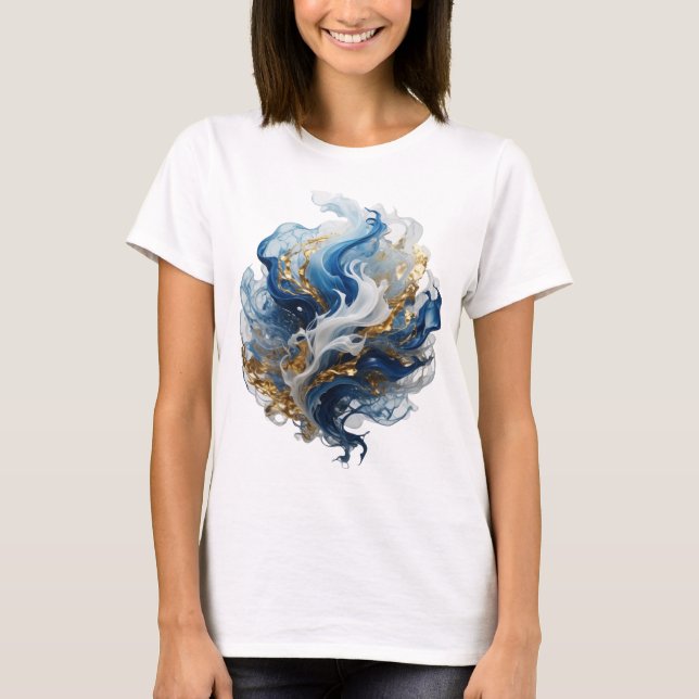 Statement Silver ABSTRACT ART Design T-Shirt (Front)