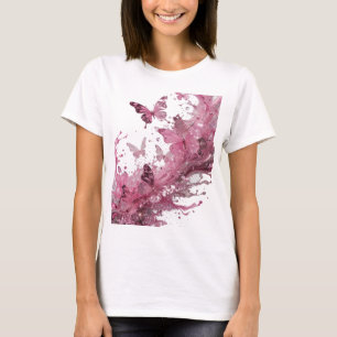 Statement Silver BUTTERFLIES IN WATER 3D Text Art T-Shirt