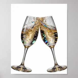 Statement Silver CHEERS TO GOOD HEALTH Slogan Tee Poster