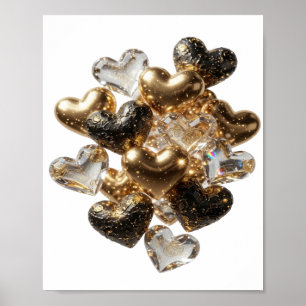 Statement Silver HEARTS OF GOLD AND GLASS Poster