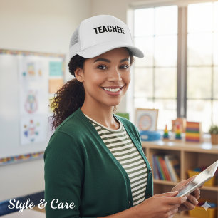Statement TEACHER Text Trucker Hat for Educators