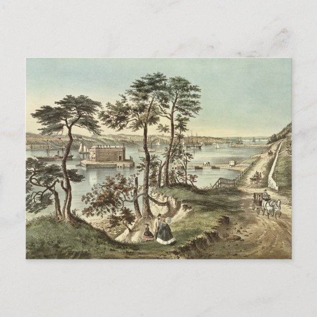 Staten Island and the Narrows from Fort Hamilton Postcard (Front)