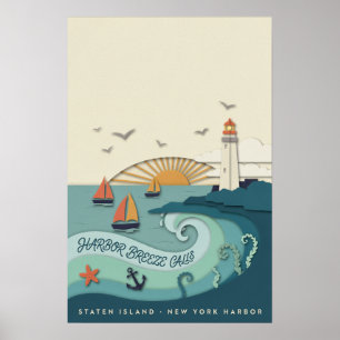 Staten Island Coastal Travel Poster
