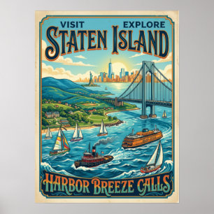 Staten Island Coastal Travel Poster