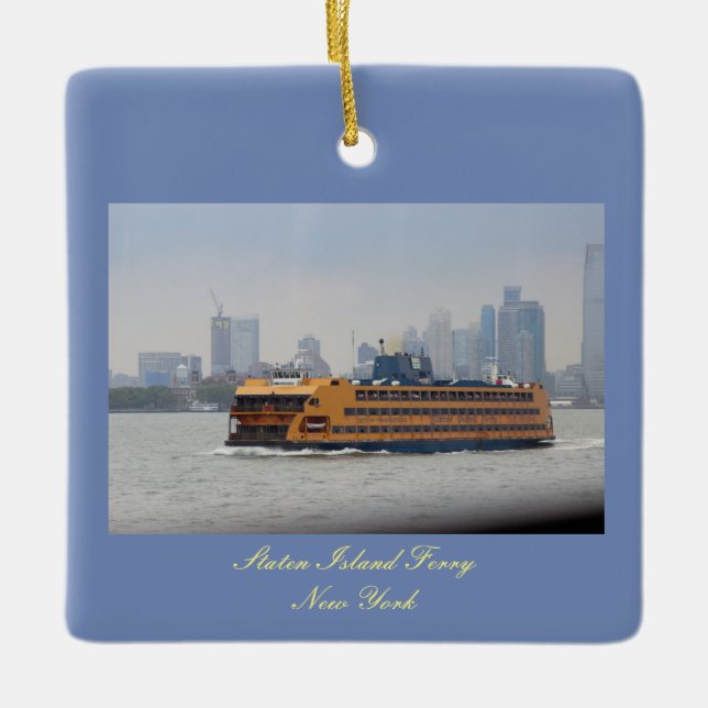 Staten Island Ferry Ceramic Tree Decoration (Front)