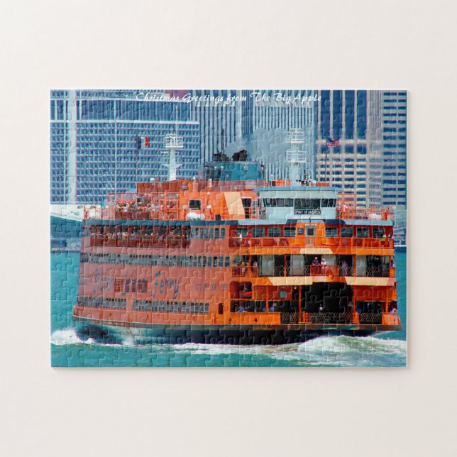 Staten Island Ferry. Christmas Greetings Jigsaw Puzzle (Horizontal)