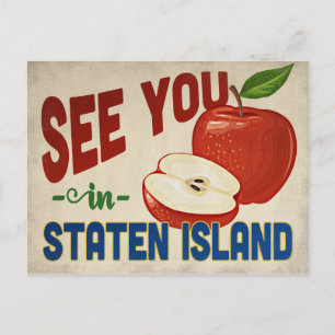 Staten Island New York Apple - Vintage Travel Postcard