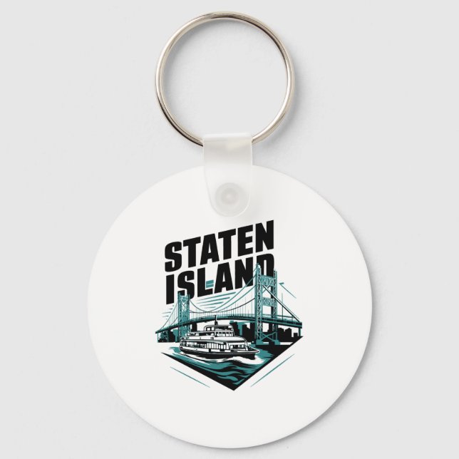 Staten Island New York Ferry  Key Ring (Front)