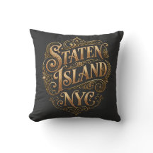 Staten Island Nyc Ornate Gold Filigree Emblem Art