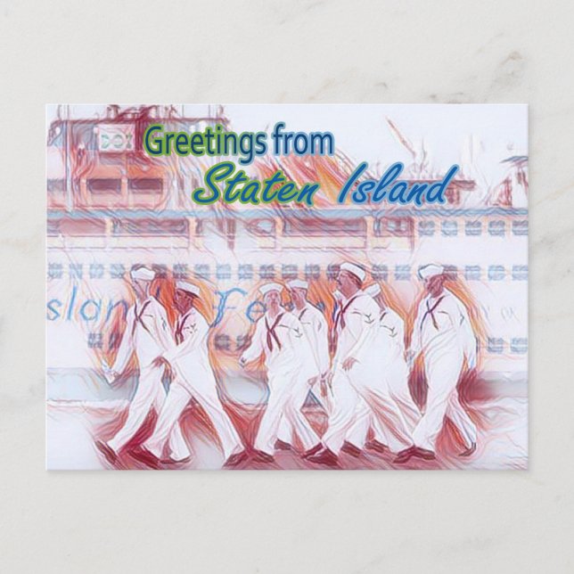 Staten Island Sailor Holiday Postcard (Front)