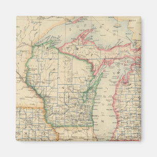 States of Michigan, Wisconsin and Iowa Magnet