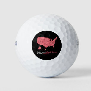 States Where Trump is Your President 47th US Map Golf Balls