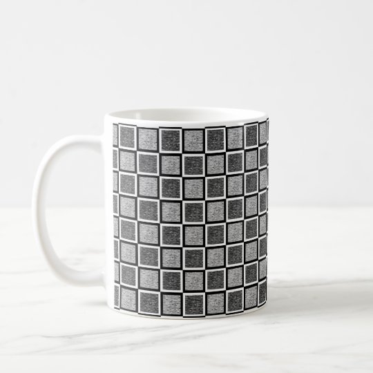 Static Black and White Squares Coffee Mug