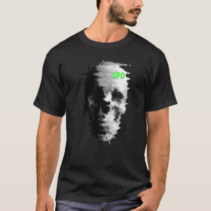 Static Glitch Ghost Skull TV T-Shirt