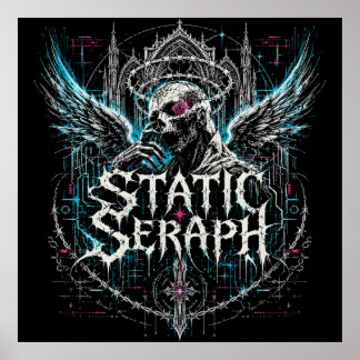 Static Seraph Gothic Cyberpunk Graphic Poster