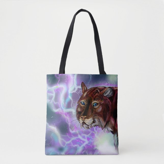Static Storm Lighting Sabre Tote Bag (Front)