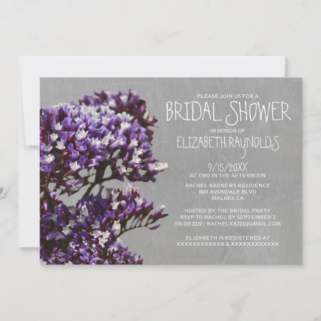 Statice Bridal Shower Invitations (Front)