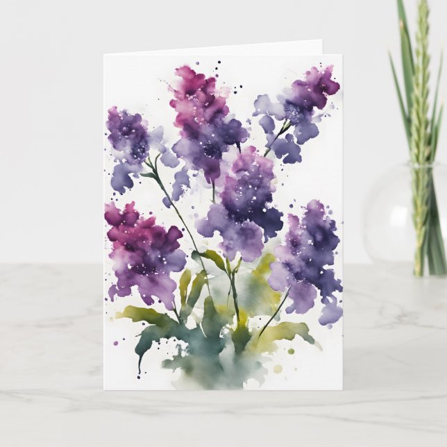 Statice - Watercolor flowers Card (Front)