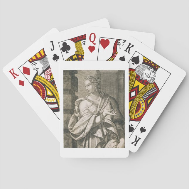 Statilia Messalina third wife of Nero (engraving) Playing Cards (Back)