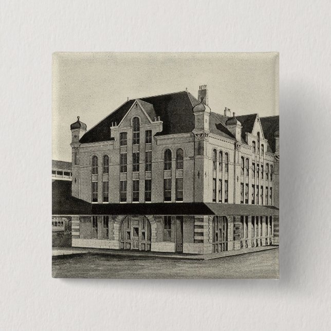 Station, Concord & Montreal Railroad, Concord 15 Cm Square Badge (Front)