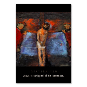 Station Ten, Jesus stripped, Prayer Card
