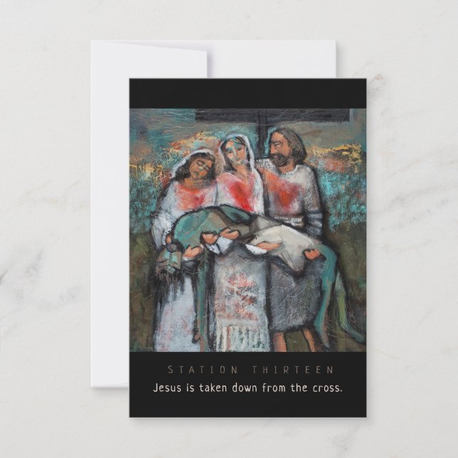 Station Thirteen, Jesus taken down, Prayer Card (Front)