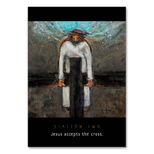 Station Two, Jesus Accepts Cross Prayer Card