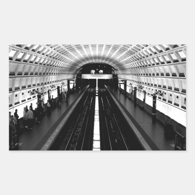 station washington metro train subway rectangular sticker (Front)