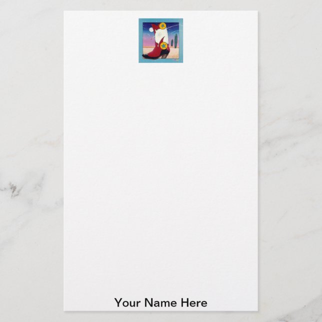 Stationary - Cowboy Boot, All Dressed Up Stationery (Front)