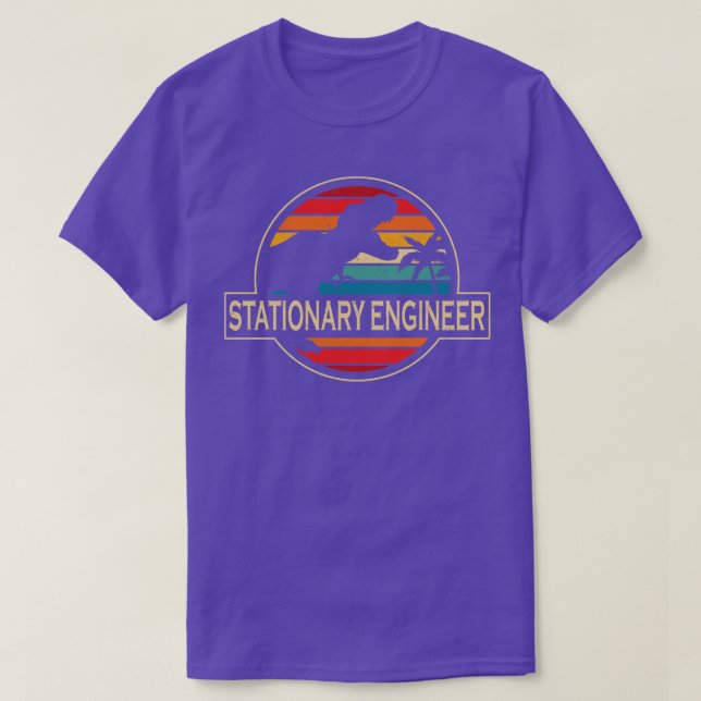 Stationary Engineer Dinosaur T-Shirt (Design Front)