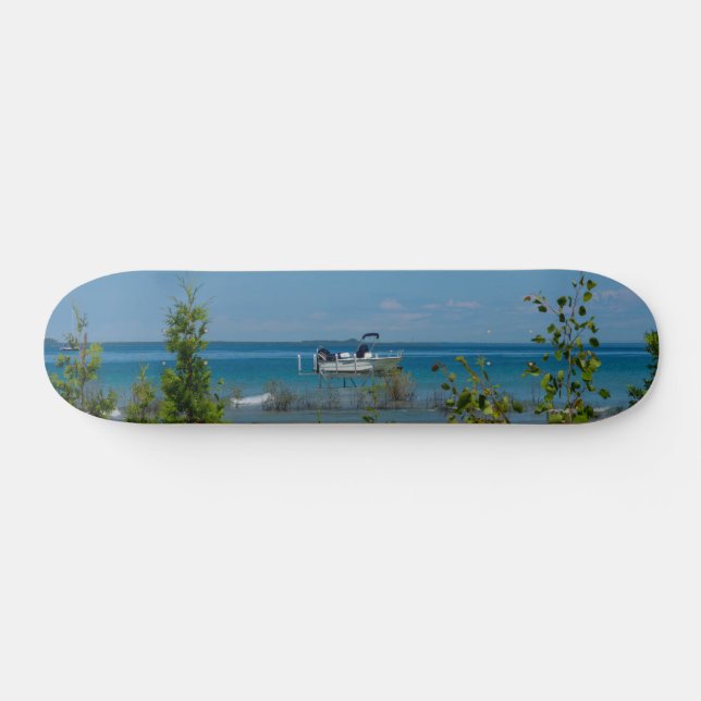 Stationed At Mackinac Skateboard (Horz)