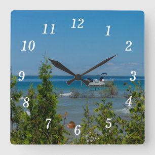 Stationed At Mackinac Wall Clock