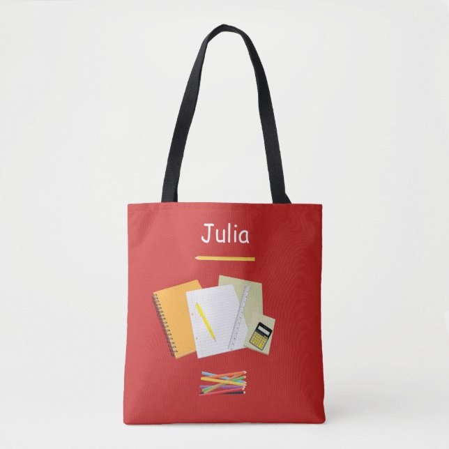 Stationery and Clock Tote Bag (Front)