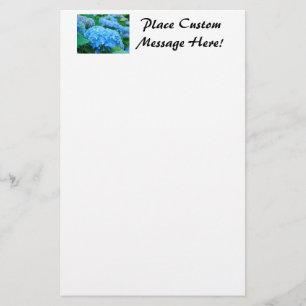 Stationery Blue Hydrangea Flower Garden Customise
