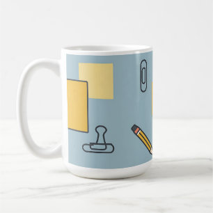 Stationery Chaos Pencils Notebooks Sticky Notes Coffee Mug