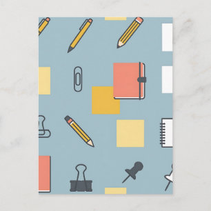 Stationery Chaos Pencils Notebooks Sticky Notes  Postcard