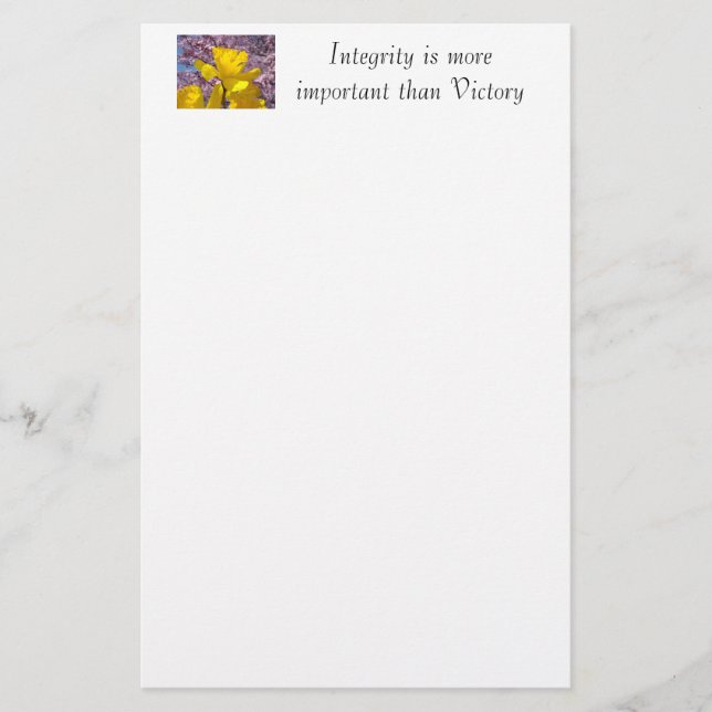 Stationery Integrity more important than Victory (Front)