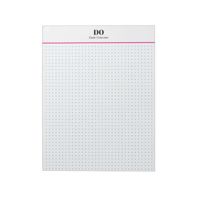 Stationery Monogram Initials Dot Grid Notepad (Rotated)