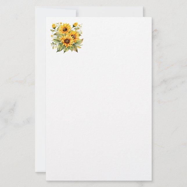 Stationery Paper-Sunflowers (Front)