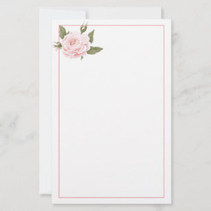 Stationery Paper-Vintage Pink Rose