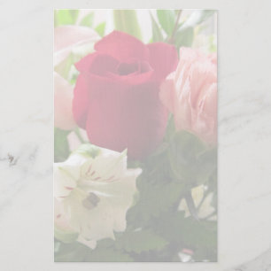 Stationery--Red Rose & Lilies Transparent Stationery