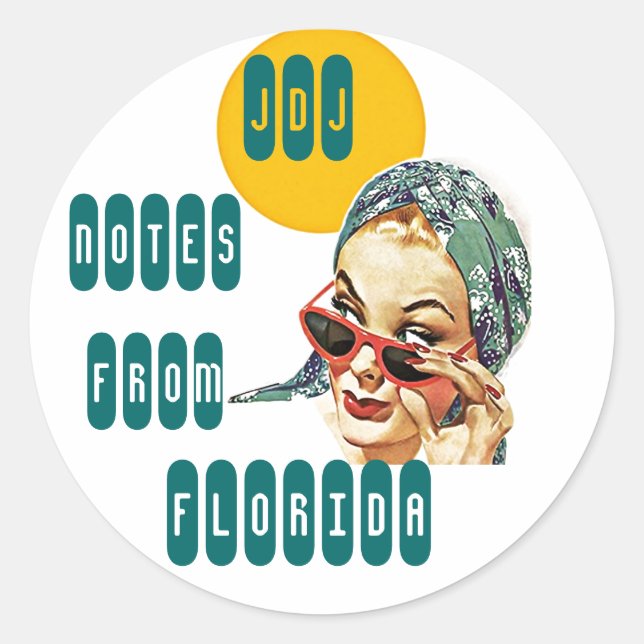 Stationery Stickers For Travel Notes Lady Retro (Front)